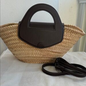 Chic Tan and Brown Woven Tote Bag